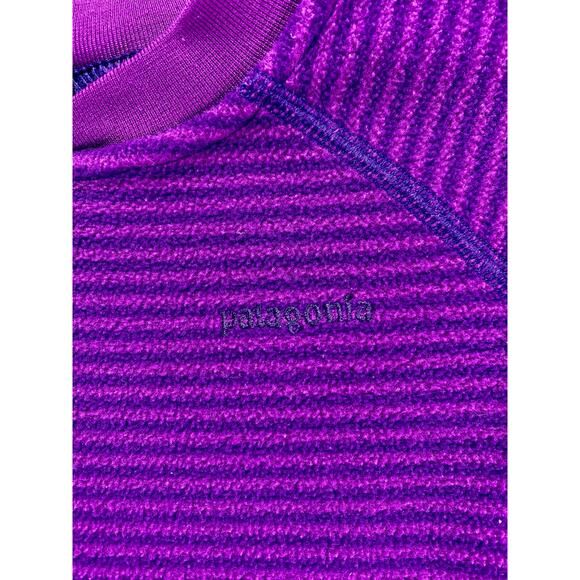 Patagonia Purple Striped Fleece Base Layer Long Sleeve Shirt Size 18 Months - Picture 3 of 4